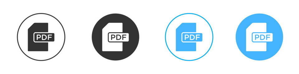 Fototapeta premium PDF file icon Editable flat style, illustration icons