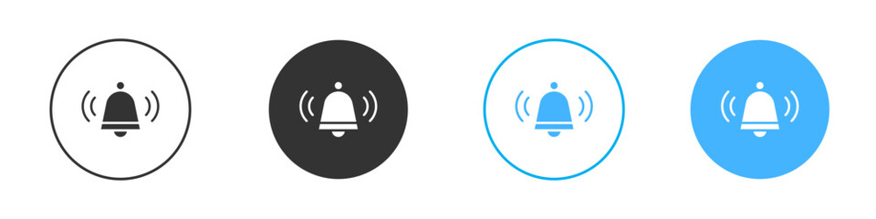 Notification bell icon Editable flat style, illustration icons