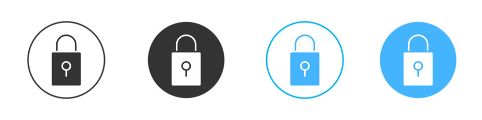 Lock icon Editable flat style, illustration icons