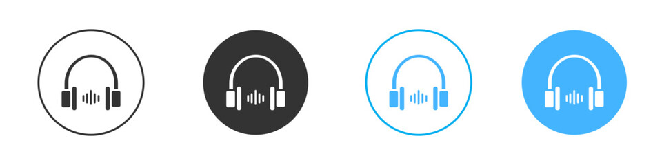 Headphone icon Editable flat style, illustration icons