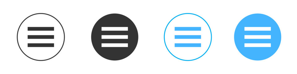 Hamburger menu icon Editable flat style, illustration icons