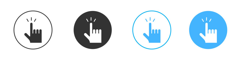 Obraz premium Hand click icon Editable flat style, illustration icons