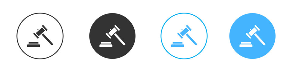 Gavel icon Editable flat style, illustration icons