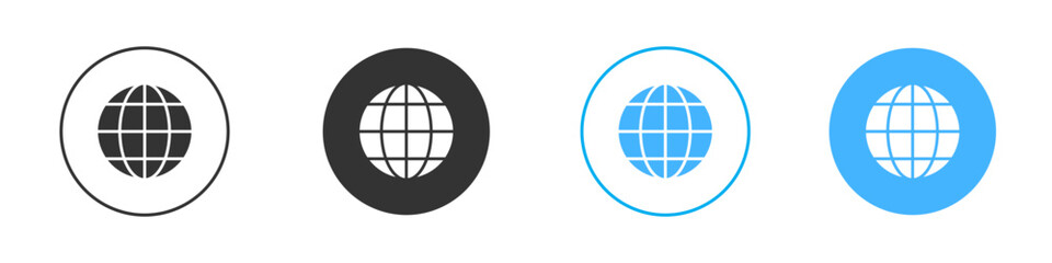 Globe icon Editable flat style, illustration icons