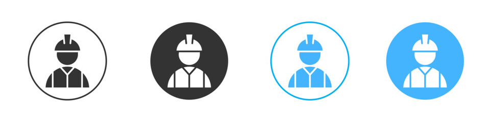 Construction worker icon Editable flat style, illustration icons