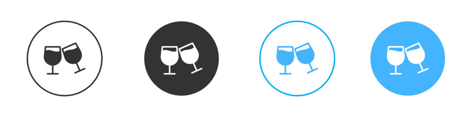 champagne glasses icon Editable flat style, illustration icons