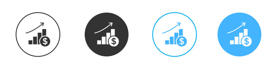 Business growth icon Editable flat style, illustration icons