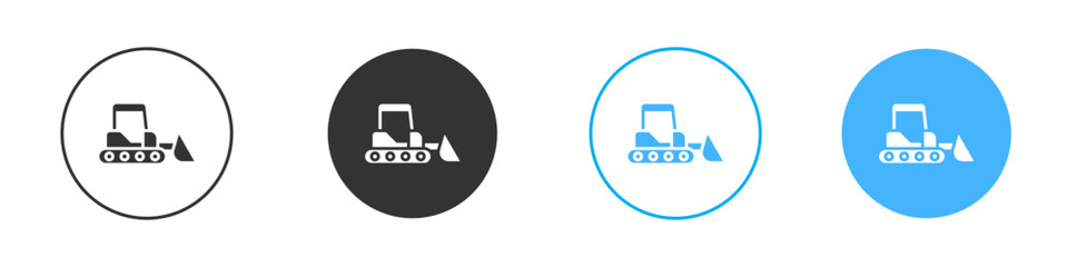 Bulldozer icon Editable flat style, illustration icons