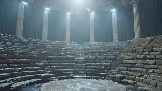 Ancient stone amphitheater interior