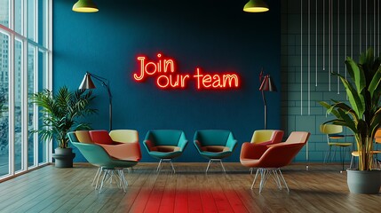 Modern Office Space Invites You Join Our Team Neon Sign Decor