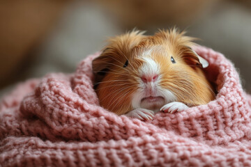 A guinea pig surrounded by grass.