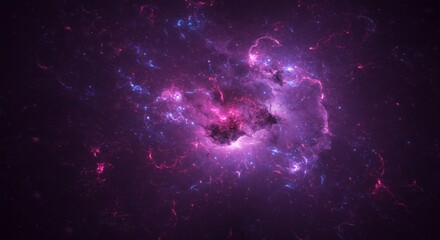 Vibrant Pink and Blue Nebula Cosmic Cloudscape Stellar Background Space Art