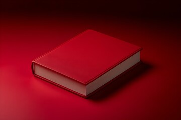 Solid Red Book on a Vibrant Red Background with Bold Elegance