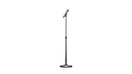 A high-resolution image of a single mic stand, centered in the frame --ar 16:9