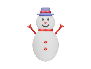 snowman icon 3d illustration render