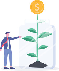 Family income . Financial management concept.flat design.

