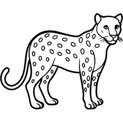 Sapphire Leopard Outline Vector