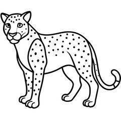 Sapphire Leopard Outline Vector