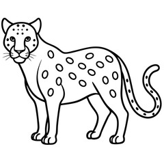 Sapphire Leopard Outline Vector