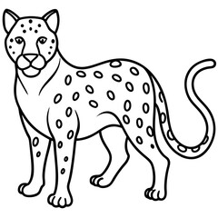 Sapphire Leopard Outline Vector