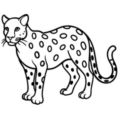 Sapphire Leopard Outline Vector