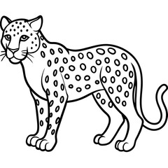 Sapphire Leopard Outline Vector