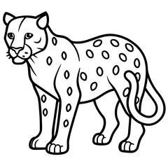 Sapphire Leopard Outline Vector