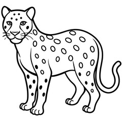 Sapphire Leopard Outline Vector