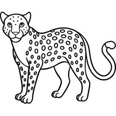 Sapphire Leopard Outline Vector