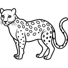 Sapphire Leopard Outline Vector