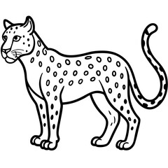 Sapphire Leopard Outline Vector