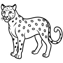 Sapphire Leopard Outline Vector