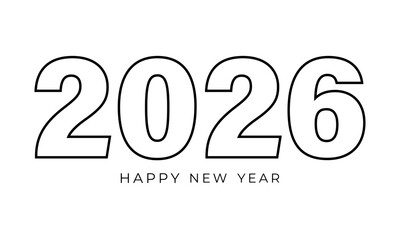 Happy new year 2026 logo text design.Vector illustration.