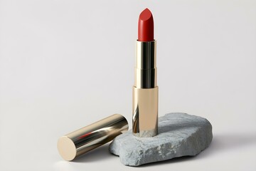Editorial Mockup for Advertising Beauty Care and Lipstick Elegance