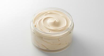 Beige cream in glass jar