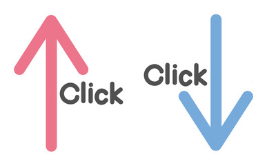 上下の矢印とClickの文字(セット)