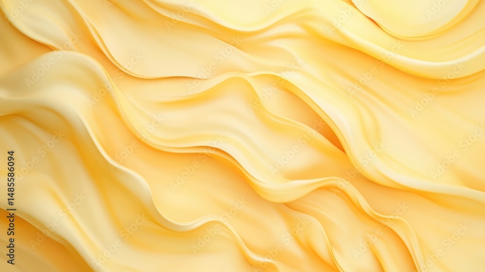 Poster abstract yellow background with flowing shapes and soft glow, energetic and dynamic