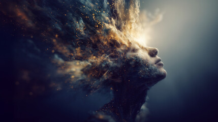 Obraz premium generative illustration. awareness of astral energies of the subtle plane. 