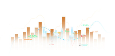 PNG business graph chart.Analysis finance grow graph and market investment. Financial business plan,earnings,sale and strategy. Stock market chart, exchange financial growth diagram.	