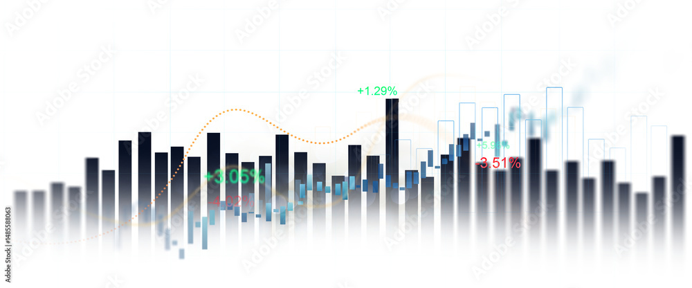 Poster business growth graph chart png.analyzing sales data and financial report.financial marketing graph 
