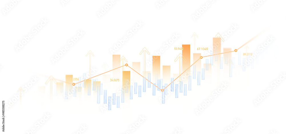 Poster business growth graph chart png.analyzing sales data and financial report.financial marketing graph 