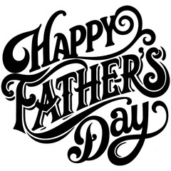 Hand Drawn Calligraphy Lettering Saying Happy Father’s Day with Love