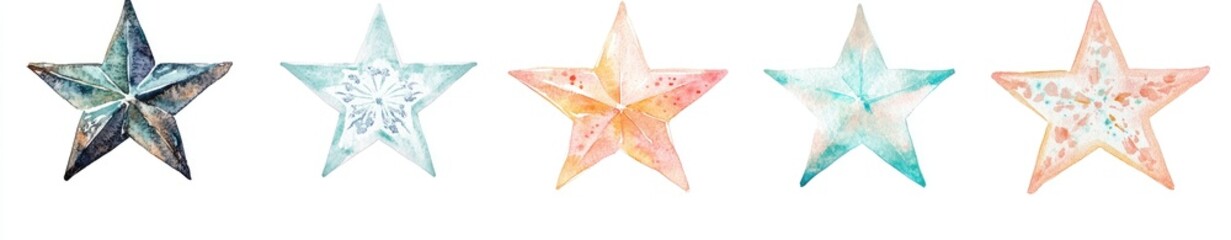 Obraz premium Multicolored Watercolor Stars