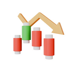Graph with plummeting, Business failure with negative trend concept