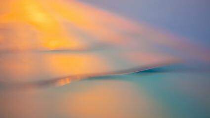 Abstract Sunset Ocean Wave Blurry Pastel Colors and Soft Light