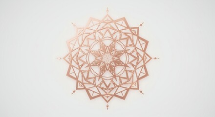 Elegant Rose Gold Mandala Design Geometric Pattern Spiritual Symbol Decorative Ornament