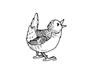 Little Bird Crying SVG Icon Logo Design – Cute Sad Bird Vector Clipart, Emotional Animal Silhouette, Nursery Art for Print