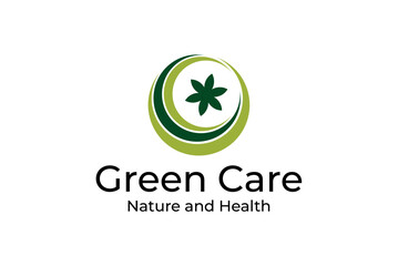 Green Care Logo Nature, Health, and Wellness Symbol