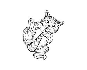 Cute Kitten Sitting SVG Icon Logo Design – Adorable Cat Vector Clipart, Minimalist Pet Silhouette, Animal Logo for Print