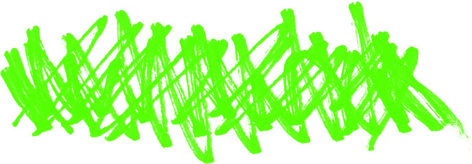 Neon green scribble art boldly expressive of chaos and raw energy with a stark black on transparent...